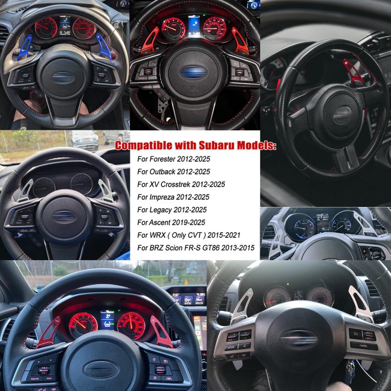CKE Compatible with Subaru Crosstrek Forester Outback Impreza Legacy Ascent WRX BRZ Scion FR-S GT86 Accessories Car Paddle Shifter Extension Shift Paddle Cover Trims -Red - Image 2